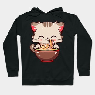 Cat Eating Ramen Hoodie